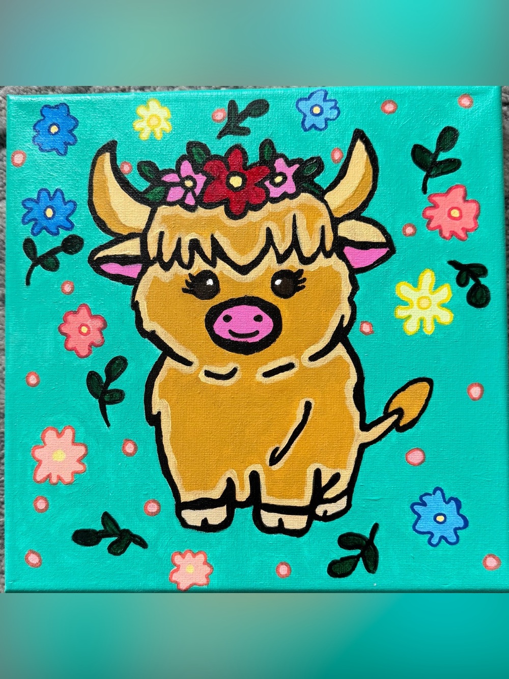 Highland cow painting